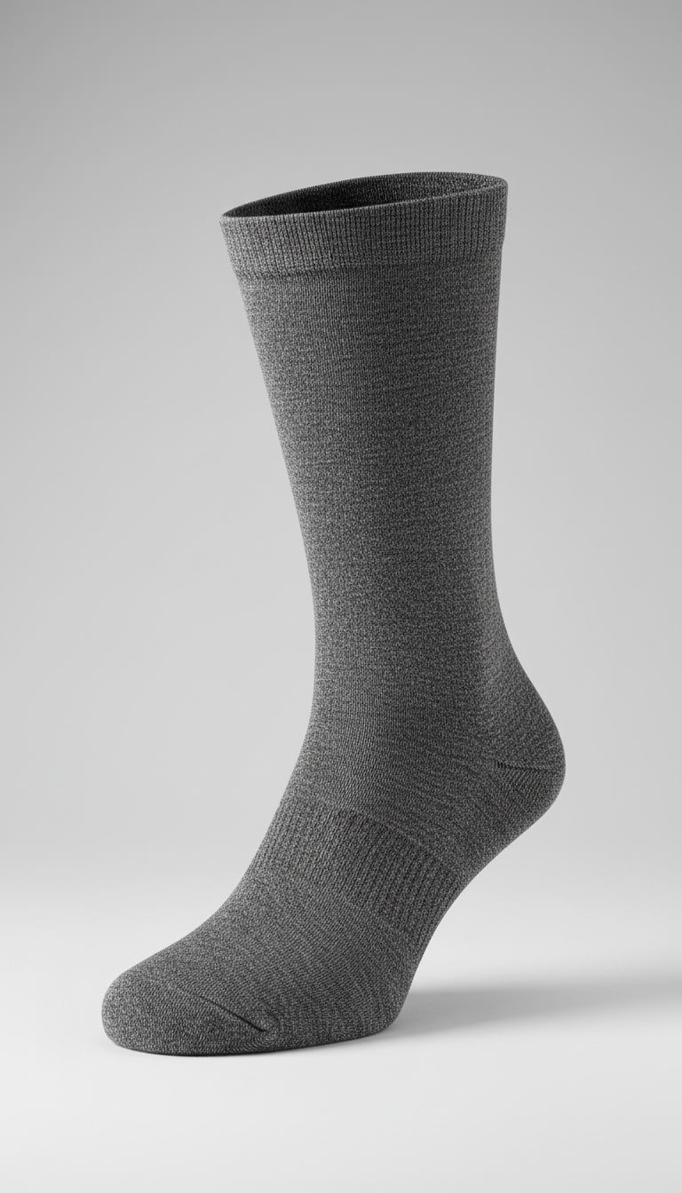 Silver antibacterial mid-calf sock