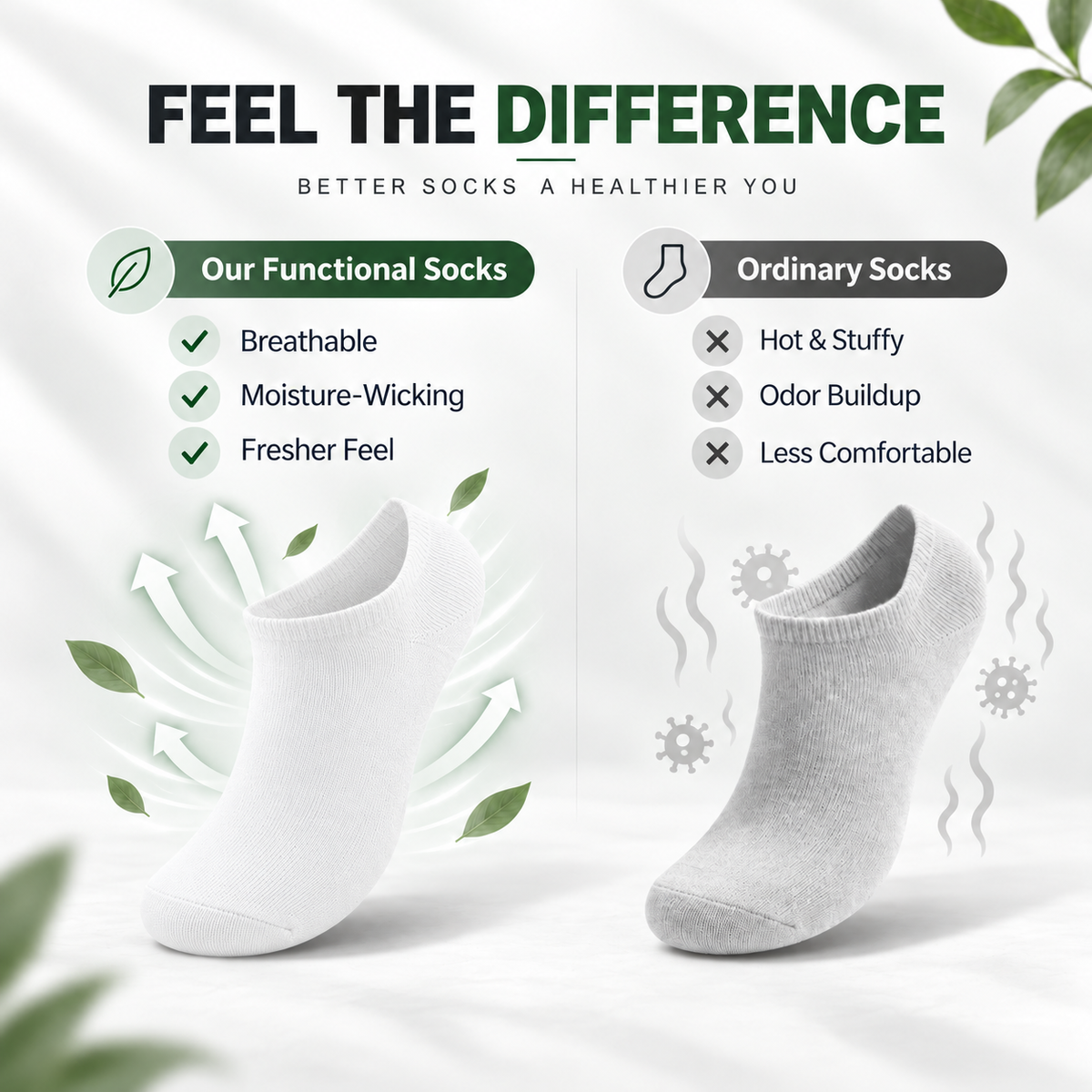 5-Pack Cotton-Rich Low-Cut Socks (Antibacterial, Anti-Mildew & Odor Control)