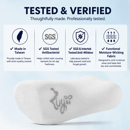 5-Pack Cotton-Rich Low-Cut Socks (Antibacterial, Anti-Mildew & Odor Control)