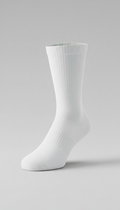 White antibacterial mid-calf sock